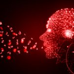 Illustration of a robot speaking.