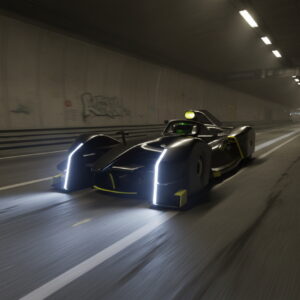 A rendering of the DRG-Lola driving through a tunnel