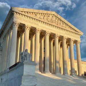 The United States Supreme Court building seen during daytime.