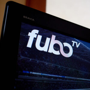 The FuboTV app on a television arranged in New York, US, on Wednesday, Feb. 21, 2024.