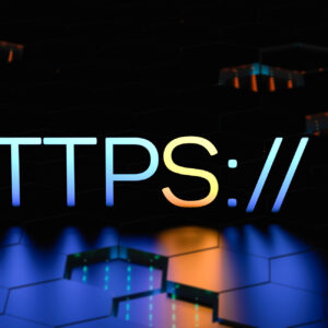 The HTTPS concept with highlighted glowing S. HyperText Transfer Protocol Secure. Increasing the security of encryption. The concept of safe surfing on the net. 3D render.
