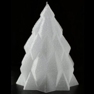 Christmas tree made of ice against a black background