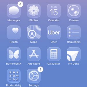 The new Clear icons look in iOS 26.