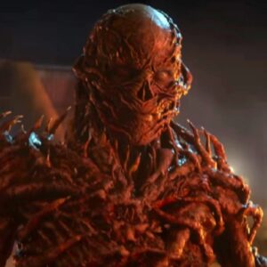 closeup of gross other-world figure of Vecna, skeletal but with fleshy tendrils everywhere. Ewww.